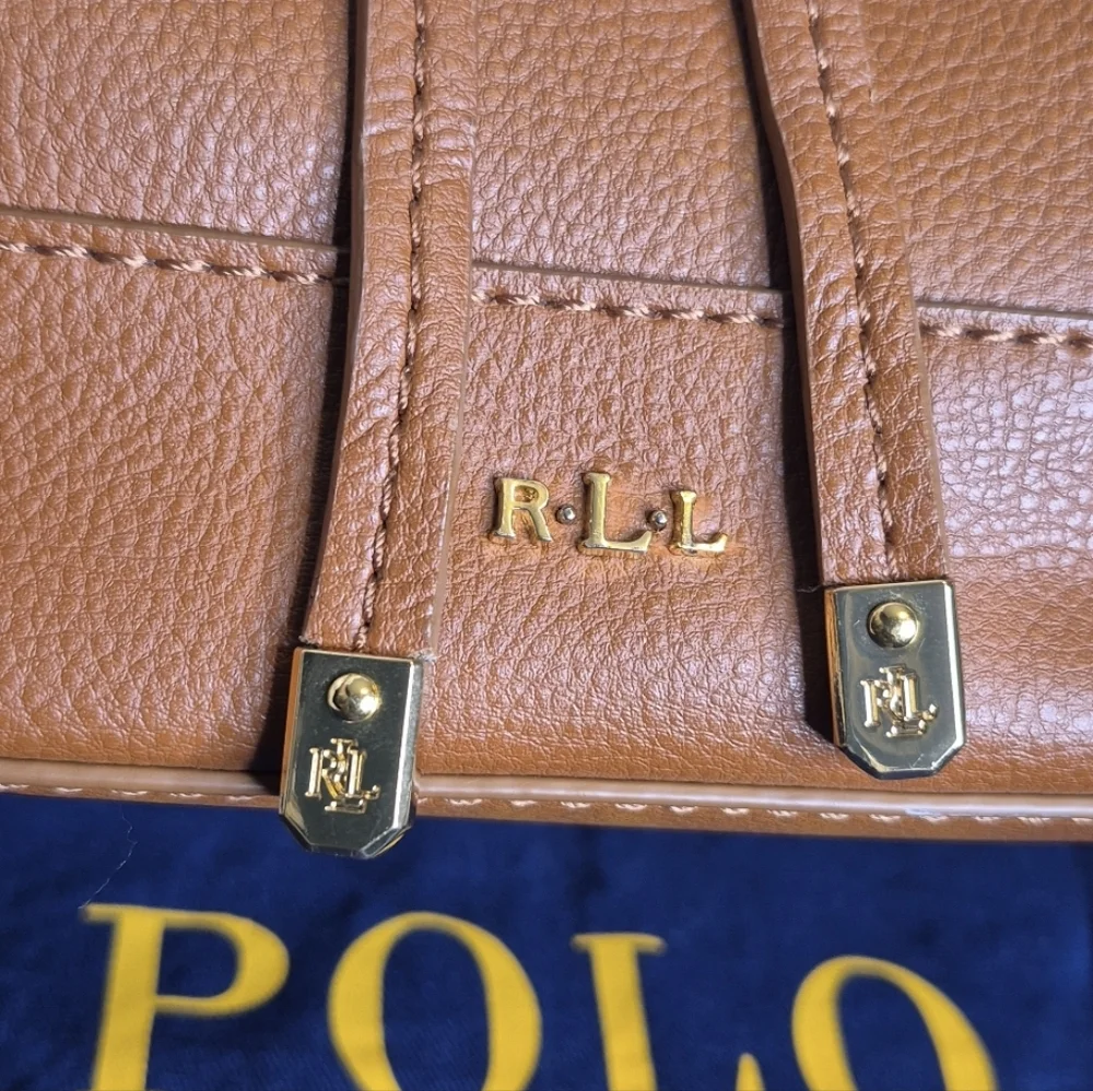 Lauren Ralph Lauren Leather Drawstring Bucket Bag - Picture 9 of 17